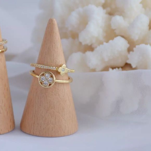 ❌Crystal Flower Adjustable Ring - Picture 4 of 4